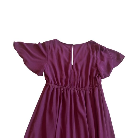Show Me Your Mumu Burgundy Maxi Dress Gown Short Sleeve V-Neck Size Medium Women - Picture 7 of 12